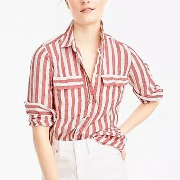 J. Crew | Tops | Jcrew Linen Shirt Size 